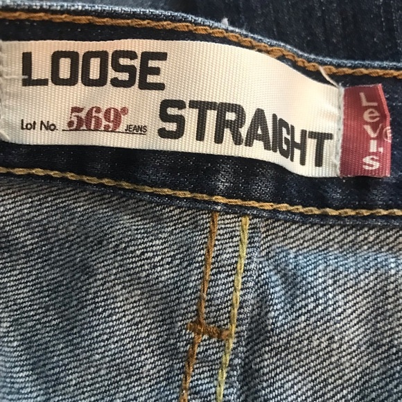 Levis 569 Loose Straight Dark Wash Jeans Men 34x30 Vintage - Picture 7 of 7